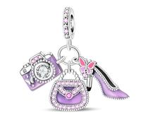YIXUAN Camera Bag High Heels Triple Charms Charm Fit for Pandora Bracelets Christmas Festival Heart Animals 925 Silver Stunning Women's Jewelry Gift for Women in Your Life