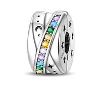 YIXUAN Cosmic Trajectory Stopper Clip Charms Charm Fit for Pandora Bracelets Christmas Festival Heart Animals 925 Silver Stunning Women's Jewelry Gift for Women in Your Life