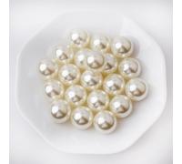 Yixuan Elegant Glossy Polished Pearl Beads, 20pcs 25mm Non Drilled Plastic Pearls, Faux Pearl Beads Without Holes for Vase Filler, DIY Craft, Table Scatter, Wedding Decoration, Home Decoration
