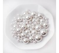 Yixuan Glossy Polished Pearl Beads, 120pcs 10mm/20mm/25mm Non Drilled Plastic Pearls, Faux Pearl Beads Without Holes for Vase Filler, DIY Craft, Table Scatter, Wedding Decoration, Home Decoration