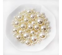 Yixuan Glossy Polished Pearl Beads, 120pcs 10mm/20mm/25mm Non Drilled Plastic Pearls, Faux Pearl Beads Without Holes for Vase Filler, DIY Craft, Table Scatter, Wedding Decoration, Home Decoration
