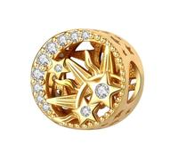 YIXUAN Golden Sun Moon Stars Charms Charm Fit for Pandora Bracelets Christmas Festival Heart Animals 925 Silver Stunning Women's Jewelry Gift for Women in Your Life