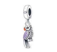 YIXUAN Jungle Paradise Parrot Charms Charm Fit for Pandora Bracelets Christmas Festival Heart Animals 925 Silver Stunning Women's Jewelry Gift for Women in Your Life