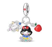 YIXUAN Magic Mirror Princess Apple Triple Charms Charm Fit for Pandora Bracelets Christmas Festival Heart Animals 925 Silver Stunning Women's Jewelry Gift for Women in Your Life