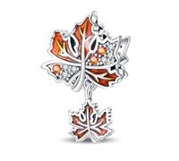 YIXUAN Maple Leaf Charms Charms fits Pandora 925 Silver fits Bracelets Necklace Pendant Bead Jewelry for Women Family Friends