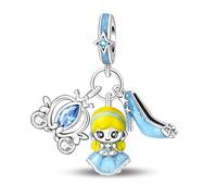 YIXUAN Pumpkin Carriage Princess High Heels Triple Charms Charm Fit for Pandora Bracelets Christmas Festival Heart Animals 925 Silver Stunning Women's Jewelry Gift for Women in Your Life