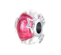 YIXUAN Red Star Murano Charms 925 Silve Charms fits Pandora Bracelets Necklace Birthday Christmas Jewelry Gifts For Women
