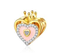 YIXUAN Regal Heart Charms Compatible with Pandora Bracelet 925 Silver Bead for Women Jewelry gift for Mother Travel Anniversary