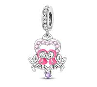 YIXUAN Sisters Flowers Heart Charms Charm Fit for Pandora Bracelets Christmas Festival Heart Animals 925 Silver Stunning Women's Jewelry Gift for Women in Your Life