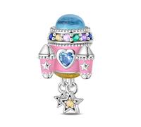 YIXUAN Spaceship Stars Charms Charms fits Pandora 925 Silver fits Bracelets Necklace Pendant Bead Jewelry for Women Family Friends