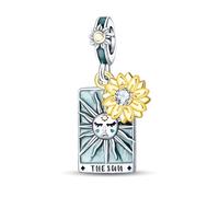YIXUAN Tarot Sun Charms Charms fits Pandora 925 Silver fits Bracelets Necklace Pendant Bead Jewelry for Women Family Friends
