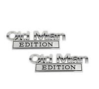 YIXUEERWSY 2 PCS Old Man Edition 3D Emblem for Kia Ceed Gt Gt Line,Funny Car Stickers,Sticker Badge Decoration Decal,Waterproof Rustproof Car Accessories,Silver