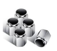 YIXUEERWSY 5 Pcs Metal Dust Caps with O-Ring Seal for Mercedes Benz C-Klasse T-Modell S206 I 2021-2024, Tyre Valve Caps Trucks Rubber Airtight Seal Aluminium Alloy Screw-On,Silver