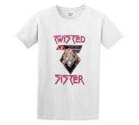 YIXUNYUAN Twisted Sister Bands Men's and Women's Street Fashion Shirt White Size XXL