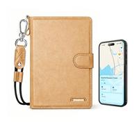 YIXXI Passport Cover with Find My Compatibility, RFID Blocking Passport Holder Travel Wallet with Lanyard, Card Slots, Ticket & Cash Pocket, PU Leather, Rechargeable, Brown, Travel / Rfid Blocking