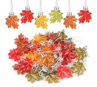YiYa Acrylic Maple Leaves Ornaments Fall Decorations Maple Leaf Small Tree Hanging Ornament for Thanksgiving Fall Vase Filler Home Wedding Decor Harvest