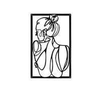 YiYa Black Metal Wall Decor Minimalist Wall Decor Art Modern Abstract Female Body Decor Hanging Single Line Wall Art Decor for Bedroom Living Room Bathroom balcony gallery (Back)