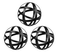 YiYa Metal Decorative Sphere Set of 3 - Metal Band Decorative Ball (black)