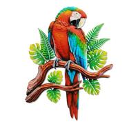 YiYa Metal Parrot Wall Art Colorful Birds on Branch Wall Decor