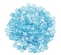 YiYa Sky Blue Flat Marble Decorative Beads Glass Gems for Home Decoration Vase Filler Fish Tank Bottom Decoration (About 0.68 lb(310g)/Bag)