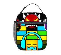 YIYAKIDS Large-Capacity Geometry Dash Lunch Box Lunch Bag Portable Meal Holder Portable Bento Bag Student Thickened Aluminum Lunch Bag (Geometry Dash Lunch Box 8)