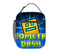 YIYAKIDS Large-Capacity Geometry Dash Lunch Box Lunch Bag Portable Meal Holder Portable Bento Bag Student Thickened Aluminum Lunch Bag (Geometry Dash Lunch Box 3)