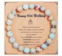 Yiyang 13th 16th 18th 21st 25th 30th 35th 40th 45th 50th 60th 65th 70th 75th 80th Birthday Gifts for Women, Natural Stone Bracelet Birthday Gifts for Women Mom Daughter Grandma Sister Coworker