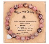 Yiyang 13th 16th 18th 21st 25th 30th 35th 40th 45th 50th 60th 65th 70th 75th 80th Birthday Gifts for Women, Natural Stone Bracelet Birthday Gifts for Women Mom Daughter Grandma Sister Coworker, 1 Inch