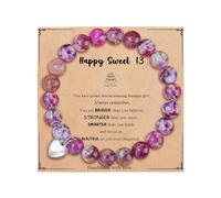 Yiyang 13th 16th 18th 21st 25th 30th 35th 40th 45th 50th 60th 65th 70th 75th 80th Birthday Gifts for Women, Natural Stone Bracelet Birthday Gifts for Women Mom Daughter Grandma Sister Coworker, 4 UK