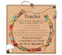 Yiyang Teacher Appreciation Gifts, Bamboo Bracelet for Women Men Boho Healing Jewelry Birthday Retirement Thank You Gifts for Teacher, 6-8.5, Stainless Steel, no gemstone