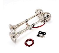 YIYDA Stainless Steel 165DB Vehicle Horn, Silver Trumpet Horn for Cars, Trucks, Yachts etc, Universal Fit, 12V, 165 Decibels, YY-609