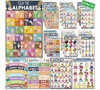 YIYDONG 24 American Sign Language Posters ASL Posters for Toddler Kids, ABC Sign Language Flash Cards, ASL Alphabet Poster for Classroom Decorations 17x13 inch