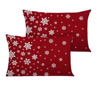 YIYEA Christmas Pillow Cases Queen Size Set of 2, Ultra Soft Double Brushed Microfiber Pillowcases Queen, Christmas Snowflake Bed Pillow Covers, Fade Resistant, Easy Slip-On (20"x30")