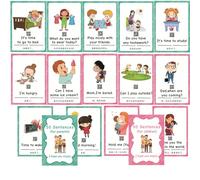 YIYEE 100 Parent-Child Daily Conversation Starters Cards, Learning First English Word Cards, Montessori Cards,for Home school ESL Teaching Aid Materials