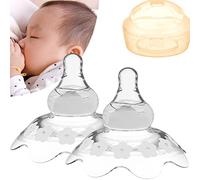 YIYEE 2 PCS Nipple Shield, Clear, Universal Fit, One Size