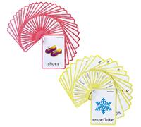 YIYEE Clothes and Weather Flash Cards, 60 Pcs Learning First English Word Cards, Montessori Cards,for Home school ESL Teaching Aid Materials,Therapists Tools
