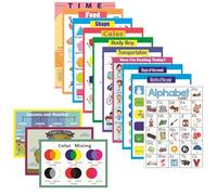 YIYEE Educational Wall Posters for Classroom, 13-Pack, Alphabet Learning Posters for Kids, with Welcome Signs Banners for Nursery, Primary School, Back to School, Teacher Supplie & Tools-A3