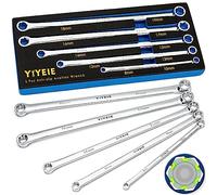 YIYEIE 5-Piece Extra Long Box End Wrench Set, Metric 8mm-19mm, 6 Point Extended Bolt Extractor Wrench, CR-V Labor-Saving Aviation Spanner with EVA Foam