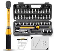 YIYEIE 50Pcs Master Bike Torque Wrench Set, 1/4 Inch Drive, 10-220 in.LB (1-24.9 Nm), Inch Pound Click Torque Wrench with Bit Sockets, 0.1 Nm Micro, 3/8 Adapter, Pro Bicycle Tool Kit for MTB