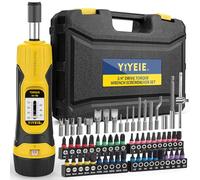 YIYEIE Torque Screwdriver Wrench Set, 1/4 Inch Drive, 0.5-70 in-lbs, 60Pcs S2 Bits, Electrician Tool Kit for Bike, Mounting