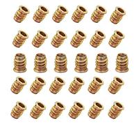 YiYFiT 30Pcs M8x17mm Furniture Threaded Insert Nuts,Carbon Steel Zinc Plated Threaded Bolt Fastener Interface Hex Socket Drive Threaded Insert Nuts for Wood Furniture