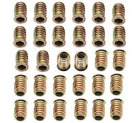 YiYFiT 30Pcs M8x20mm Furniture Threaded Insert Nuts,Carbon Steel Zinc Plated Threaded Bolt Fastener Interface Hex Socket Drive Threaded Insert Nuts for Wood Furniture
