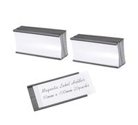 YiYFiT 4" x 2" Magnetic Shelf Label Holders,20Pcs Large Magnetic Name Tags Reusable File Cabinet Labels with White Paper Inserts and Plastic Protectors for Metal Racking Organizing and Storage