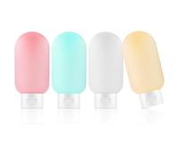 YiYFiT 4Pcs Candy- colors Travel Bottles for Toiletries, 60ml Leak Proof Travel Bottles Refillable Squeezable Containers for Liquids Shampoo Conditioner Lotion Shower Gel