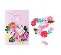 YiYFiT Handmade Greeting Card Making Kits, 2 Pack Folded Stereoscopic Gift Cards DIY Art and Craft Touch Flower Garden Blank Cards for Mother’s Day, Birthday, Party, Teachers' Day