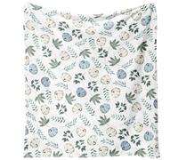 Yiyhuxf Fall Thanksgiving Blankets,Blue Pumpkins and Leaves Farmhouse Blanket Throw,Thanksgiving Fall Flannel Fleece Throw Blanket for Home Living Room Couch Bed Chair or Dorm Decor 60"x50"