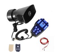 YIYIDA 12V Car Truck Horn, 135dB Siren Horn with Mic PA Speaker, Universal Fit, Black ABS Material, Modern Style, Compatible with Truck, Passenger Car, Motorcycle, SUV, RV