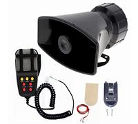 YIYIDA Black 130db 7-tone Vehicle Horn (YYDA850), Universal Fit, ABS, 12V, for Truck, Trailer, Motorcycle, Passenger Car, SUV, Watercraft, with Mic PA Speaker System