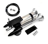 YIYIDA Car Horn Ship Horn Prolong the sound Air Horn Loudspeaker Horn Silver Double Tube Truck Horn Metal Super Loud with Stainless Steel Air Tank Suitable for 12v 24v Train Ship Car Moto Truck ect