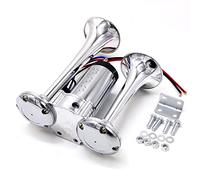 YIYIDA Electric Horn Car Horn 165db Ship Horn Trumpet Boat Horn silver 24V High and Low Tone Horn Waterproof Double tube Horn Truck Horn loud Speaker Air Horn for 24v car yacht truck motorcycle etc